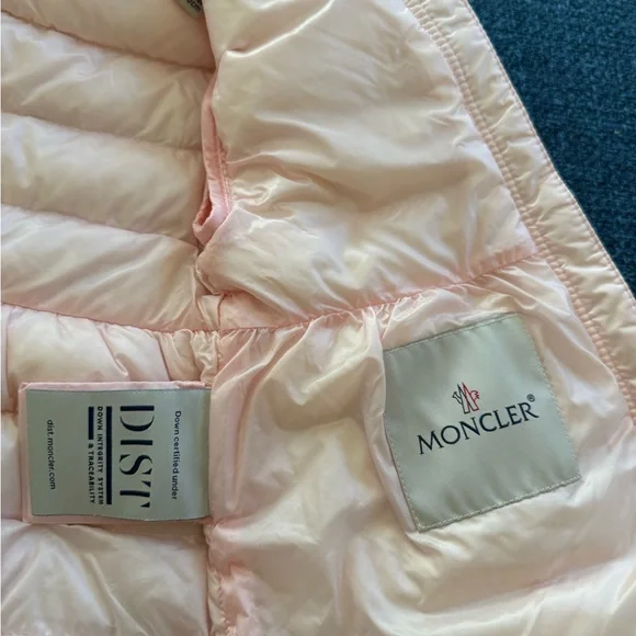 NWOT Moncler Pink Joelle Baby Quilted Down Jacket 18-24M
